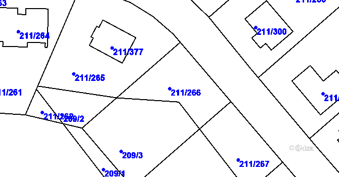 Parcela st. 211/266 v KÚ Černá v Pošumaví, Katastrální mapa