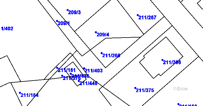 Parcela st. 211/268 v KÚ Černá v Pošumaví, Katastrální mapa