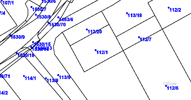 Parcela st. 112/1 v KÚ Černá v Pošumaví, Katastrální mapa