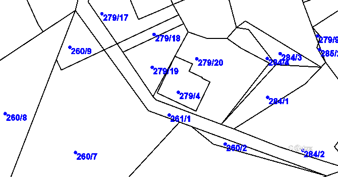 Parcela st. 279/23 v KÚ Černá v Pošumaví, Katastrální mapa