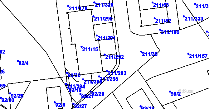 Parcela st. 211/292 v KÚ Černá v Pošumaví, Katastrální mapa