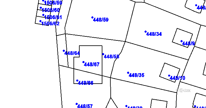 Parcela st. 448/58 v KÚ Černá v Pošumaví, Katastrální mapa