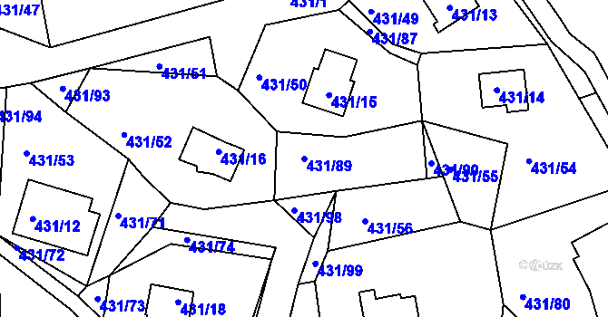 Parcela st. 431/89 v KÚ Černá v Pošumaví, Katastrální mapa