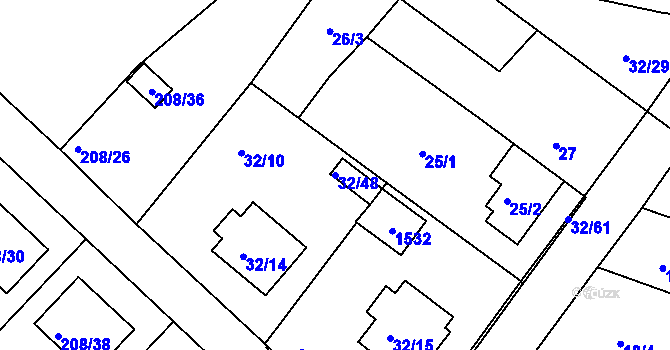 Parcela st. 32/48 v KÚ Černá v Pošumaví, Katastrální mapa