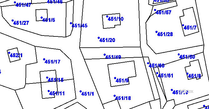 Parcela st. 451/49 v KÚ Černá v Pošumaví, Katastrální mapa