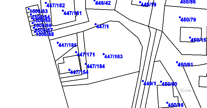 Parcela st. 447/183 v KÚ Černá v Pošumaví, Katastrální mapa