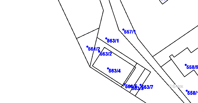 Parcela st. 563/2 v KÚ Černá v Pošumaví, Katastrální mapa