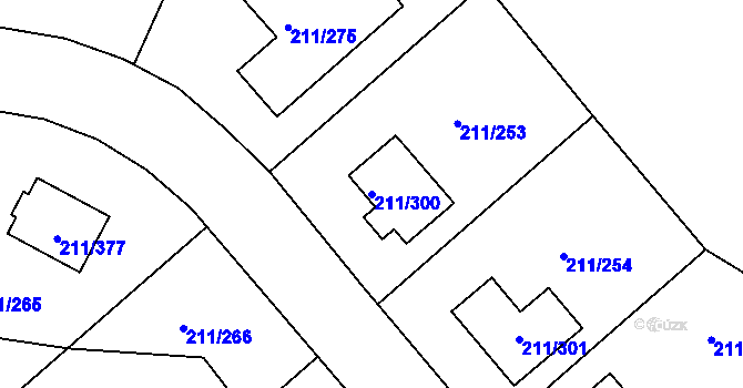 Parcela st. 211/300 v KÚ Černá v Pošumaví, Katastrální mapa