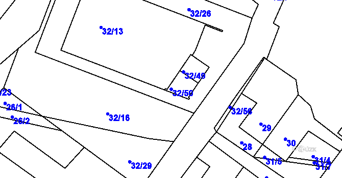 Parcela st. 32/50 v KÚ Černá v Pošumaví, Katastrální mapa