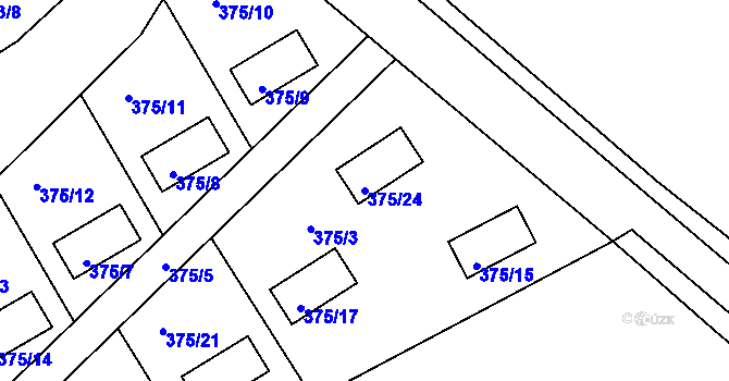 Parcela st. 375/24 v KÚ Černá v Pošumaví, Katastrální mapa