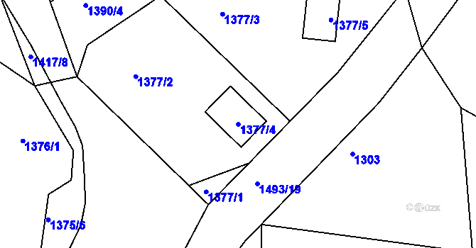 Parcela st. 1377/4 v KÚ Černá v Pošumaví, Katastrální mapa