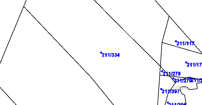 Parcela st. 211/334 v KÚ Černá v Pošumaví, Katastrální mapa