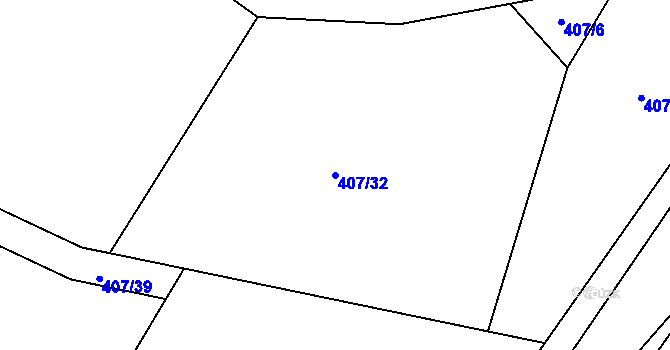 Parcela st. 407/32 v KÚ Černá v Pošumaví, Katastrální mapa