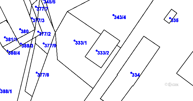 Parcela st. 333/2 v KÚ Černá v Pošumaví, Katastrální mapa