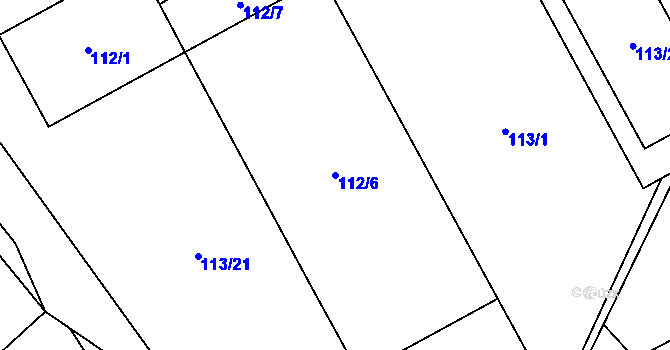 Parcela st. 112/6 v KÚ Černá v Pošumaví, Katastrální mapa