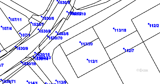 Parcela st. 113/20 v KÚ Černá v Pošumaví, Katastrální mapa