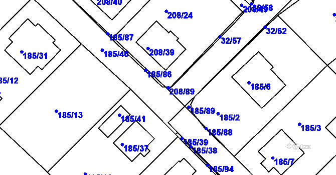 Parcela st. 208/89 v KÚ Černá v Pošumaví, Katastrální mapa