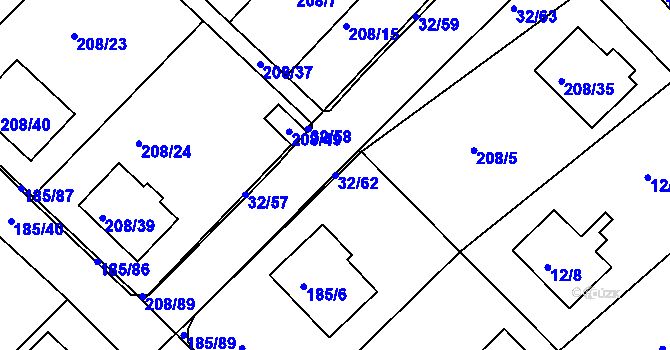 Parcela st. 32/62 v KÚ Černá v Pošumaví, Katastrální mapa
