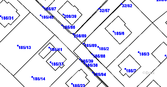 Parcela st. 185/89 v KÚ Černá v Pošumaví, Katastrální mapa