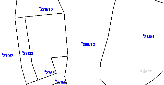 Parcela st. 266/12 v KÚ Černá v Pošumaví, Katastrální mapa