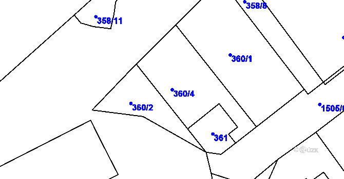 Parcela st. 360/4 v KÚ Černá v Pošumaví, Katastrální mapa