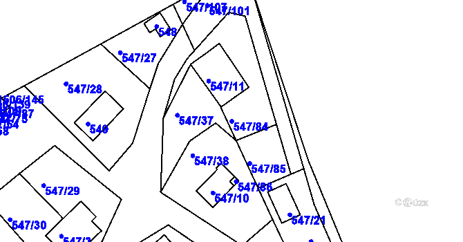 Parcela st. 547/84 v KÚ Černá v Pošumaví, Katastrální mapa