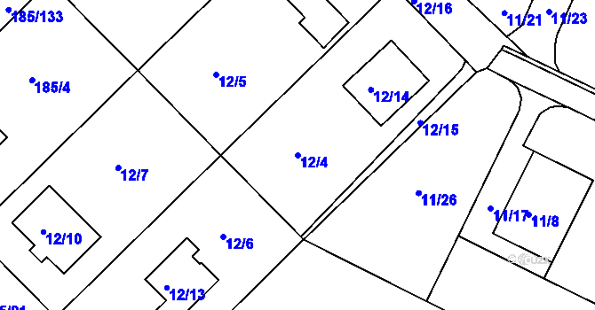 Parcela st. 12/4 v KÚ Černá v Pošumaví, Katastrální mapa