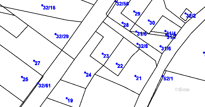 Parcela st. 23 v KÚ Černá v Pošumaví, Katastrální mapa