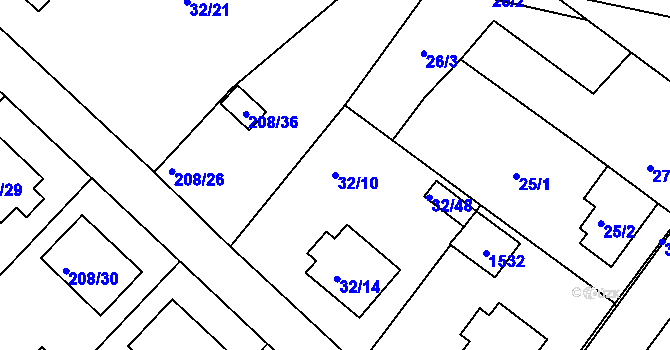 Parcela st. 32/10 v KÚ Černá v Pošumaví, Katastrální mapa