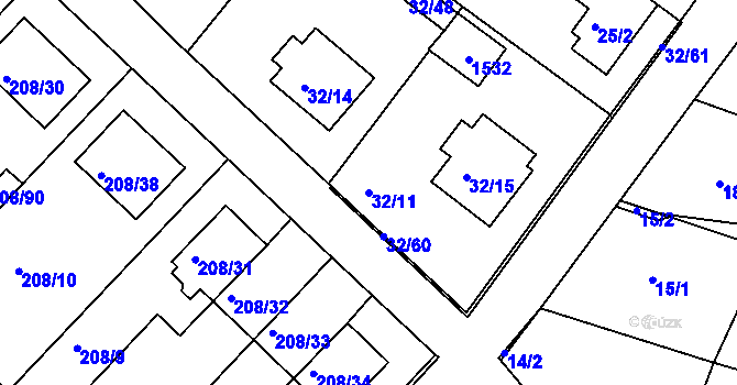Parcela st. 32/11 v KÚ Černá v Pošumaví, Katastrální mapa