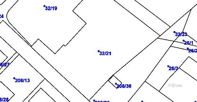 Parcela st. 32/21 v KÚ Černá v Pošumaví, Katastrální mapa