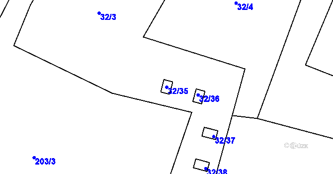 Parcela st. 32/35 v KÚ Černá v Pošumaví, Katastrální mapa