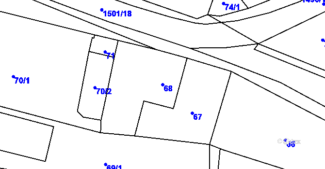 Parcela st. 68 v KÚ Černá v Pošumaví, Katastrální mapa