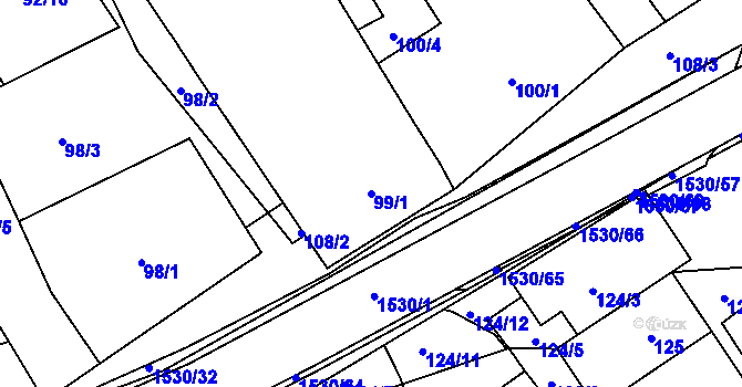 Parcela st. 99/1 v KÚ Černá v Pošumaví, Katastrální mapa