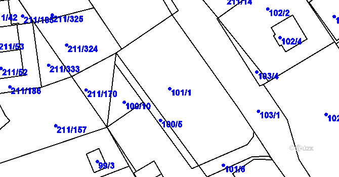 Parcela st. 101/1 v KÚ Černá v Pošumaví, Katastrální mapa