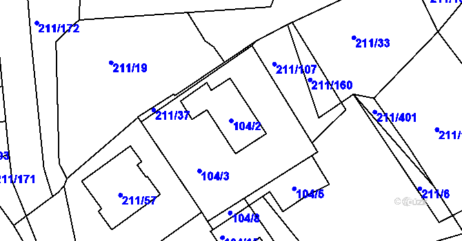 Parcela st. 104/2 v KÚ Černá v Pošumaví, Katastrální mapa