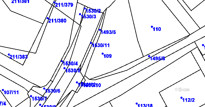 Parcela st. 109 v KÚ Černá v Pošumaví, Katastrální mapa