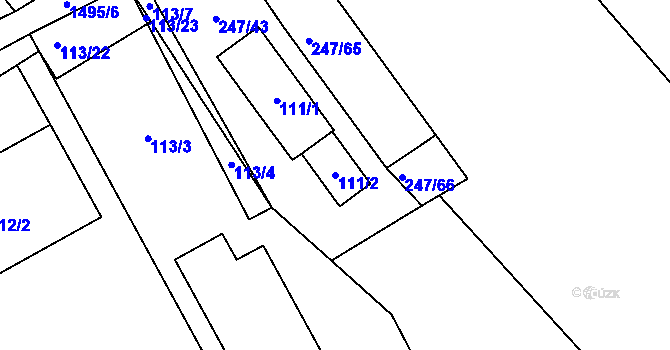 Parcela st. 111/2 v KÚ Černá v Pošumaví, Katastrální mapa