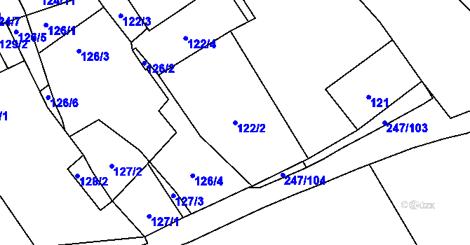 Parcela st. 122/2 v KÚ Černá v Pošumaví, Katastrální mapa
