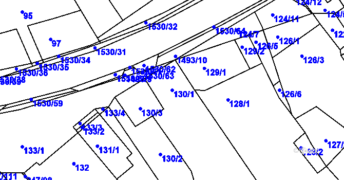 Parcela st. 130/1 v KÚ Černá v Pošumaví, Katastrální mapa