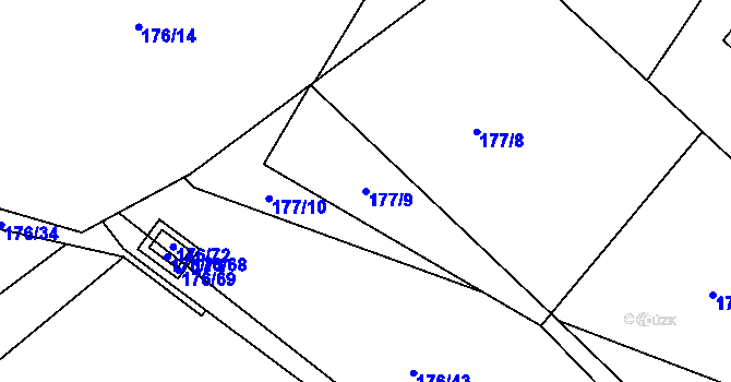Parcela st. 177/9 v KÚ Černá v Pošumaví, Katastrální mapa