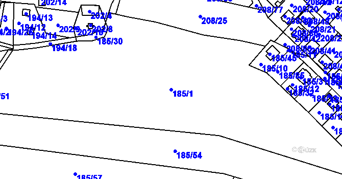 Parcela st. 185/1 v KÚ Černá v Pošumaví, Katastrální mapa
