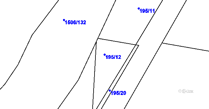 Parcela st. 195/12 v KÚ Černá v Pošumaví, Katastrální mapa