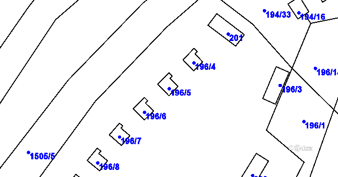 Parcela st. 196/5 v KÚ Černá v Pošumaví, Katastrální mapa