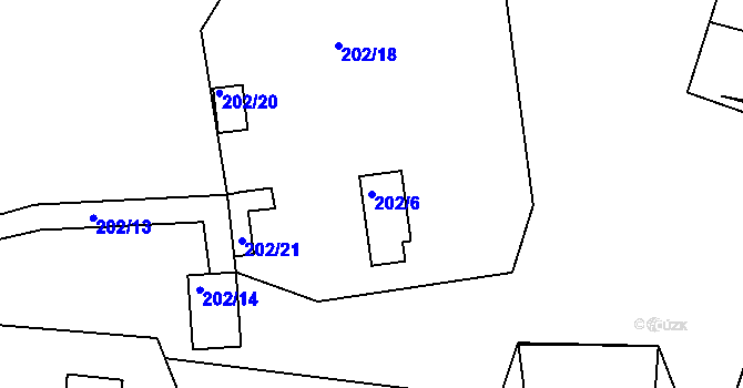 Parcela st. 202/6 v KÚ Černá v Pošumaví, Katastrální mapa