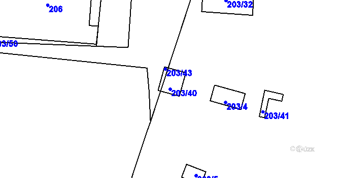 Parcela st. 203/40 v KÚ Černá v Pošumaví, Katastrální mapa