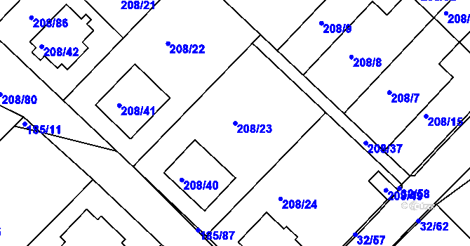 Parcela st. 208/23 v KÚ Černá v Pošumaví, Katastrální mapa