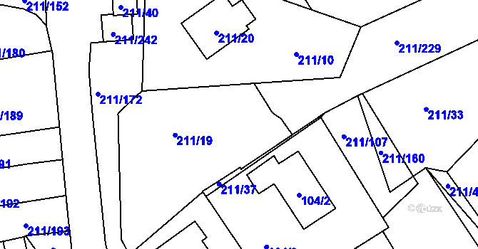 Parcela st. 211/11 v KÚ Černá v Pošumaví, Katastrální mapa