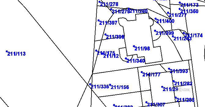 Parcela st. 211/12 v KÚ Černá v Pošumaví, Katastrální mapa