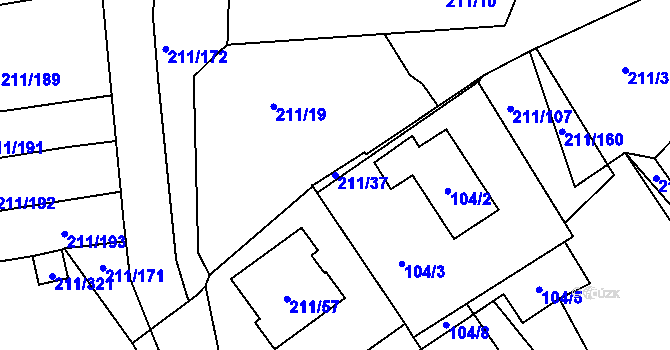 Parcela st. 211/37 v KÚ Černá v Pošumaví, Katastrální mapa